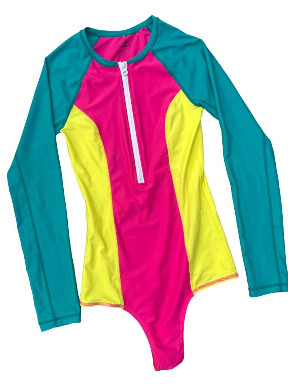 Swim Surf Bodysuit, Activewear, Long Sleeve Swimsuit, Neon Beach Babe, Athletic - Picture 2 of 8